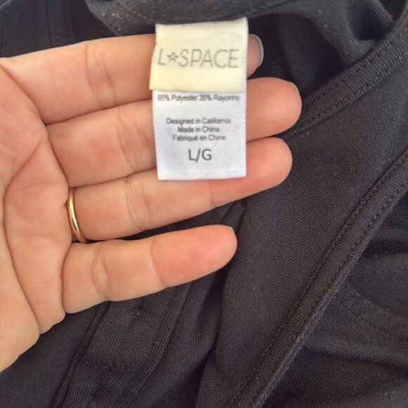 L*SPACE BLACK SLEEVELESS JUMPER WIDE LEG SZ L - Picture 9 of 9